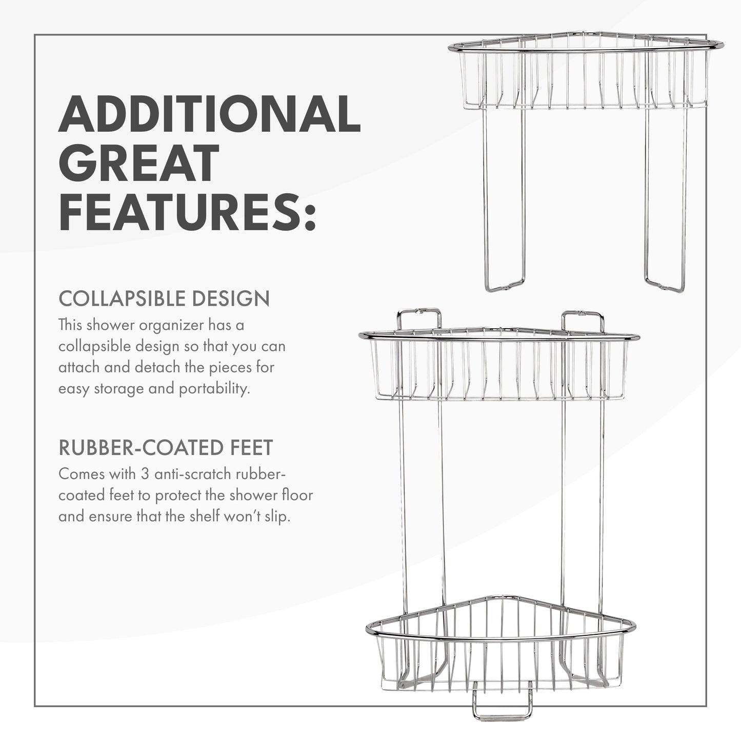 Rust-Proof Corner Shower Caddy - in shower
